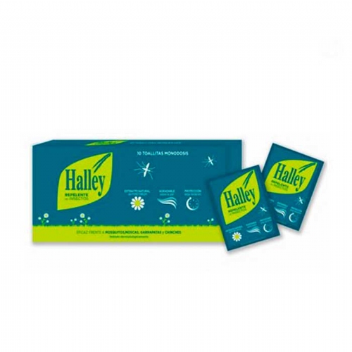 Halley toallitas - repelente de insectos (8 ml 10 toallitas)