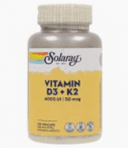 Solaray big vitamin d3 & k2 (mk7) 120 ca