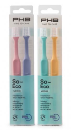 Cepillo dental adulto - phb time to care so eco (2 unidades medio duplo)