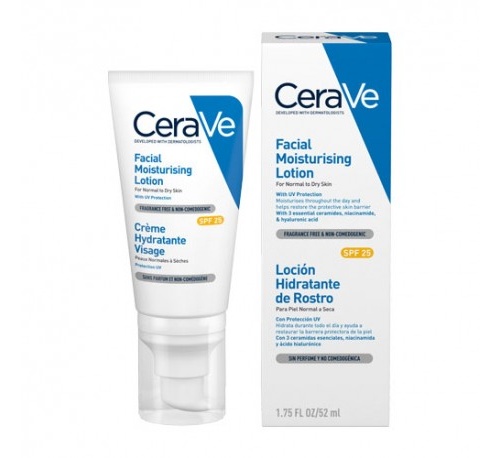 Cerave locion hidratante de rostro spf 25 (52 ml)