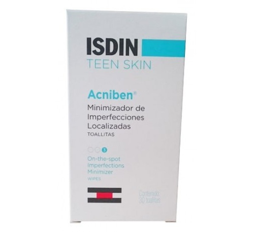 Acniben minimizador imperfecciones localizadas - isdin teen skin (30 toallitas)