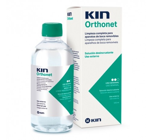 Kin orthonet desincrustante semanal - limpieza protesis dental (500 ml)