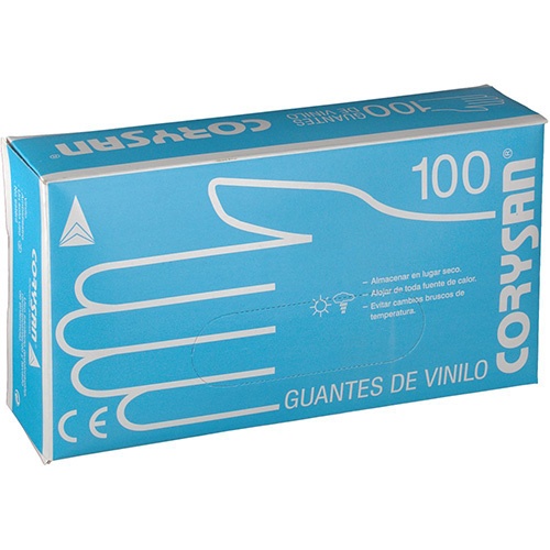 Guantes de vinilo para exploracion - corysan (100 unidades talla mediana)