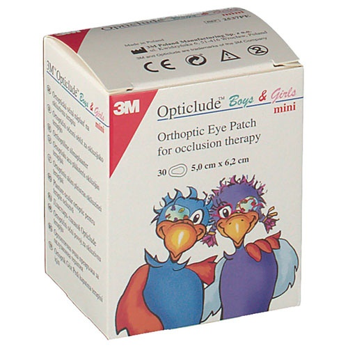 OPTICLUDE - PARCHES OCULARES (IMP MINI 6 CM X 5 CM 30 U)