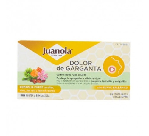 Juanola dolor de garganta propolis forte (sabor suave balsamico 20 comprimidos)