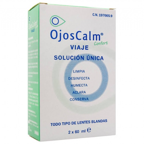 Ojoscalm lentes de contacto blandas - solucion unica (viaje 60 ml 2 u)