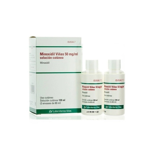 MINOXIDIL VIÑAS 50 mg/ml SOLUCION CUTANEA, 2 frascos de 60 ml