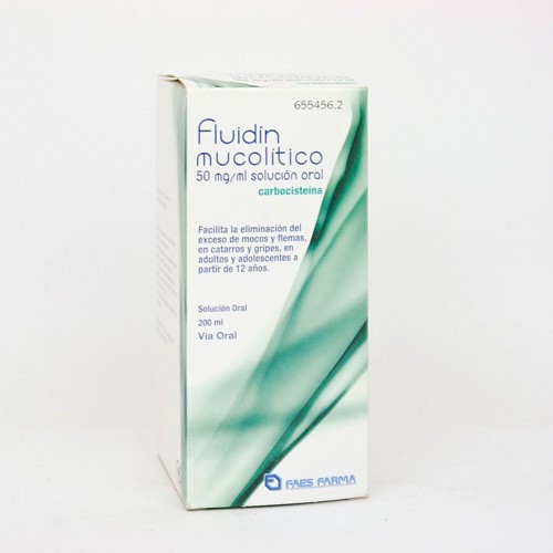 FLUIDIN MUCOLITICO 50 MG/ML SOLUCION ORAL , 1 frasco de 200 ml