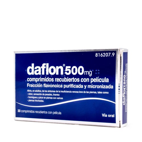 DAFLON 500 MG COMPRIMIDOS RECUBIERTOS CON PELÍCULA, 30 comprimidos