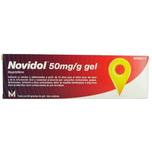 NOVIDOL 50 mg/g GEL , 1 tubo de 60 g