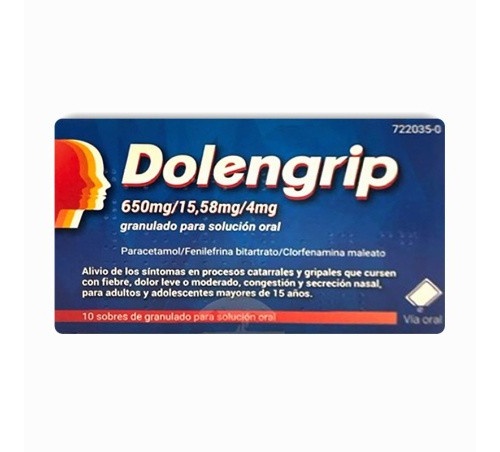 DOLENGRIP 650 MG/15,58 MG/4 MG GRANULADO PARA SOLUCION ORAL 10 sobres