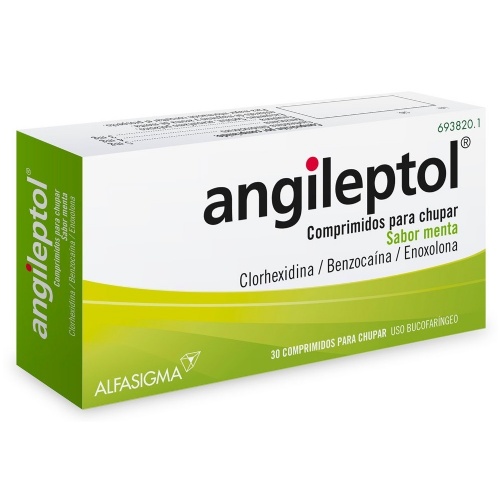 ANGILEPTOL COMPRIMIDOS PARA CHUPAR SABOR MENTA-EUCALIPTO, 30 comprimidos