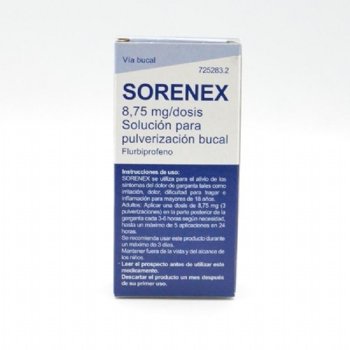 SORENEX 8,75 MG/DOSIS SOLUCION PARA PULVERIZACION BUCAL 1 frasco de 15 ml (88 pulverizaciones)