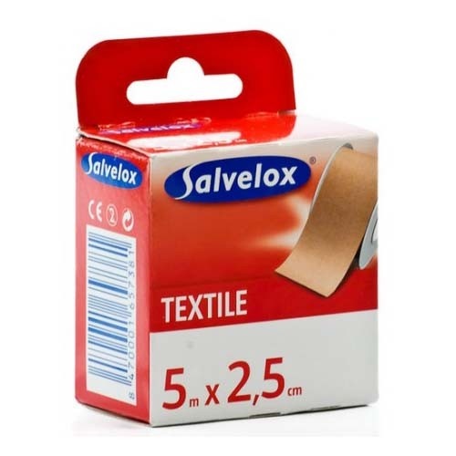 Esparadrapo - salvelox textil (1 unidad 5 m x 2,5 cm color carne)