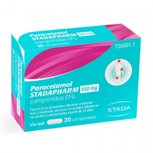 PARACETAMOL STADAPHARM 650 MG COMPRIMIDOS EFG 20 comprimidos