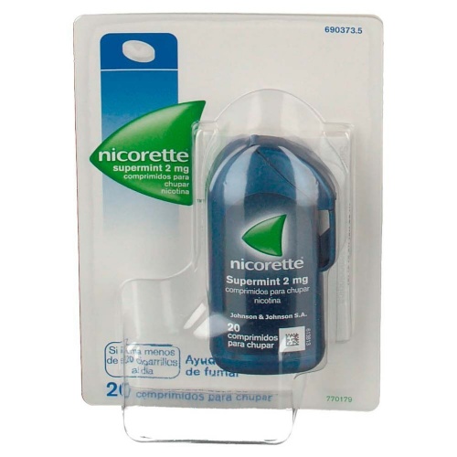 NICORETTE SUPERMINT 2 mg COMPRIMIDOS PARA CHUPAR EFG, 20 comprimidos