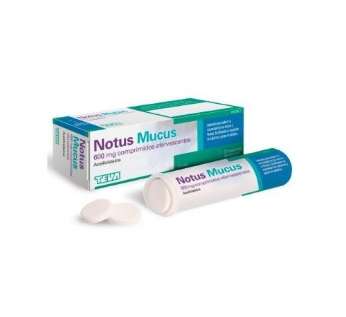 NOTUS MUCUS 600 MG COMPRIMIDOS EFERVENCENTES SABOR LIMON, 10  comprimidos